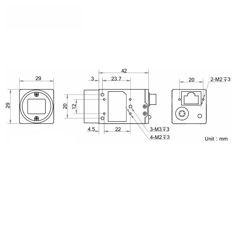 Фото 5 МП CMOS-сенсор IMX264 2/3 дюйма 2448 x 2048 монохромный/цветной, протокол GigE Vision V2.0, GenICam, с глобальным затвором, камера с панорамным сканированием №2