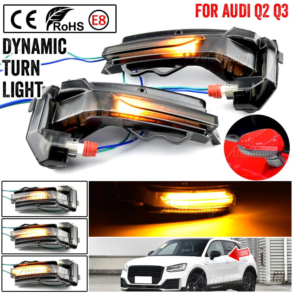 

Dynamic LED Blinker Turn Signal Light For AUDI Q2 GA 2018-2020 Q3 F3 2019-2020 Rearview Mirror Indicator Repeater Sequentia Lamp