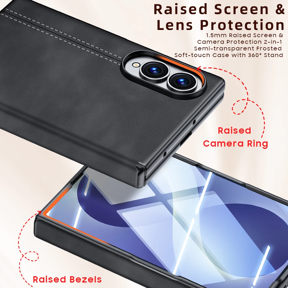 Фото Роскошный магнитный кожаный чехол-пленка для Samsung Z Fold 8, широкий ударопрочный чехол с защитой шарнира Magsafe, тонкий чехол №4