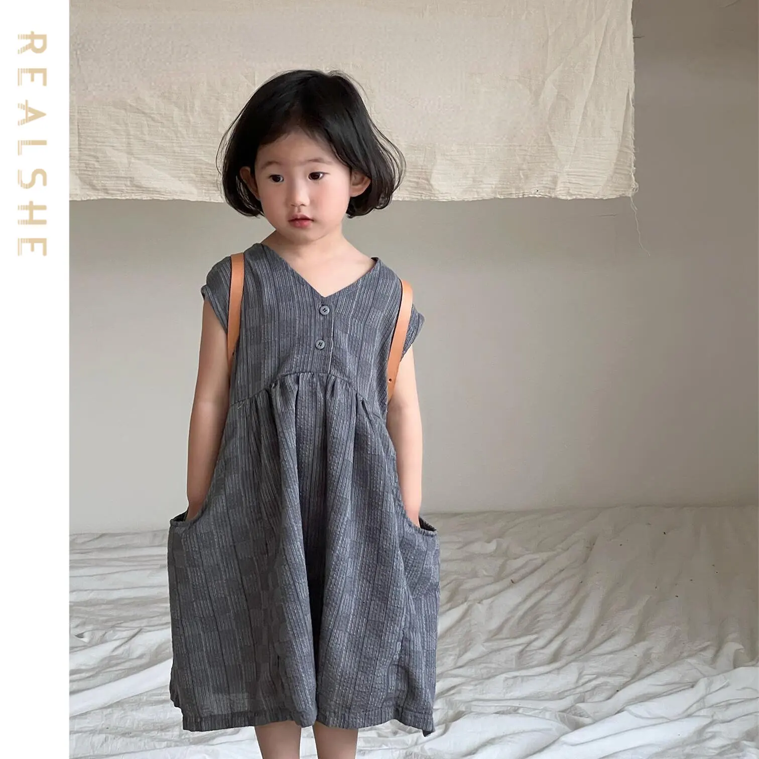 

2023 Baby Girls Summer Dress Sleeveless Plaid Kids Dresses Children Sundress Clothes Toddler Girl Fashion Clothings