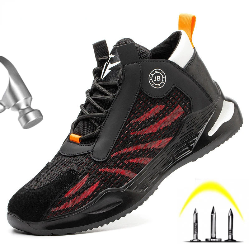 

Safety Shoes Men Work Shoes Steel Toe Indestructible Air Safety Boots Puncture-Proof Work Sneakers Breathable Shoes Male Shoes