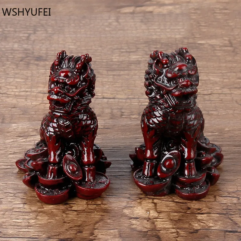 Украшение Kirin из смолы в китайском стиле для дома рабочего стола офиса винного