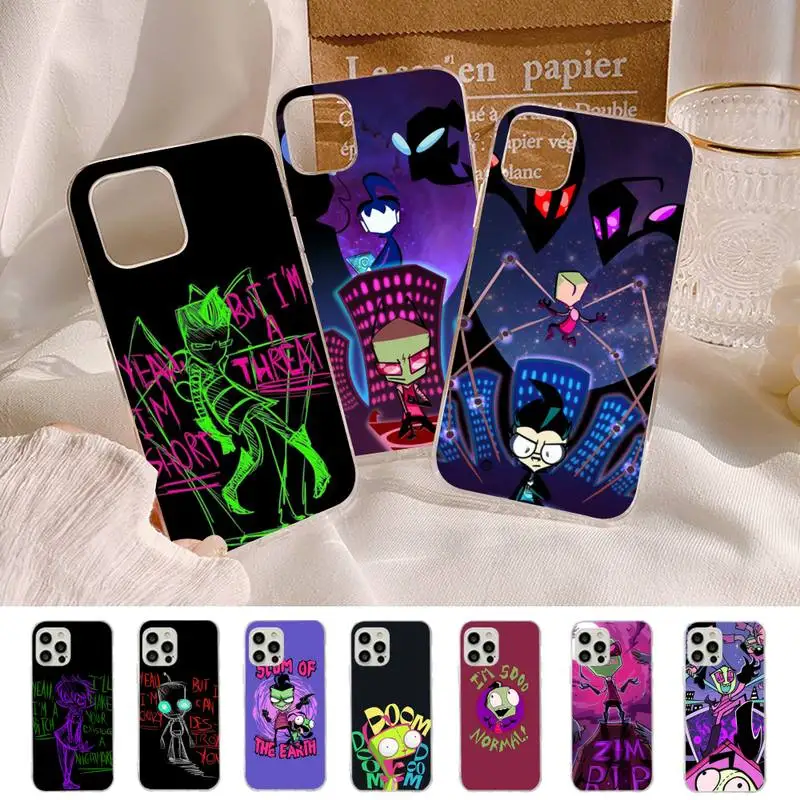 

Cartoon Invader Zim Phone Case for iPhone 11 12 13 Mini Pro Max 8 7 6 6S Plus X 5 SE 2020 XR XS Case shell
