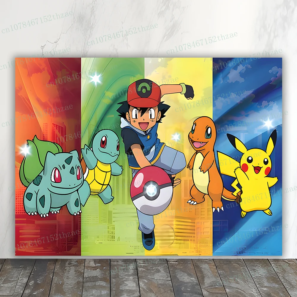 Pokemon Birthday Party Photo Background Baby Shower Photography Backdrop Cartoon Banner Decoration