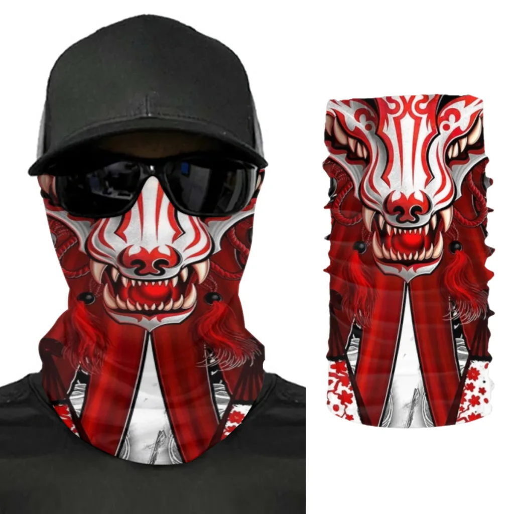 

Red Kitsune Multifunction Unisex Seamless Turban Scarf Men Fishing Women Head Face Neck Cover Warmer Headwear Scarves