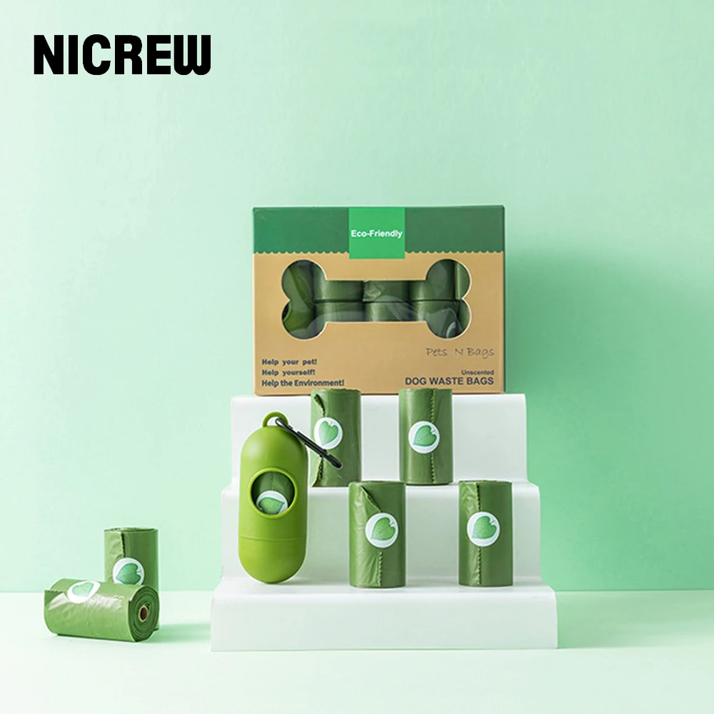 

NICREW 4/8/16/20/Roll Dog Poop Bag Firm Earth-Friendly Degradable Waste Garbage Bag for Cat Litter Shovel Outdoor Clean Pet Poop
