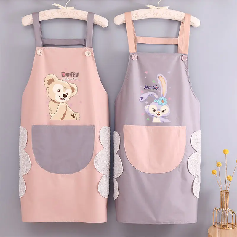 

Стираемый ручной фартук для домашней кухни водонепроницаемый и маслостойкий Женский Летний Тонкий милый модный