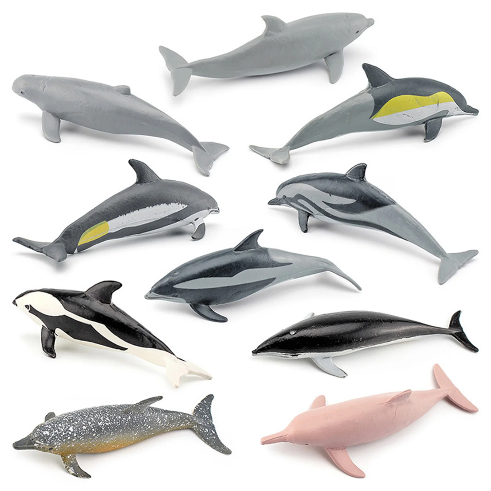 

10pcs Simulation Dolphin Model Long-beaked Dolphin Animal Model Toy Ornaments Simulation Animal Toy PVC Model Ornament B99