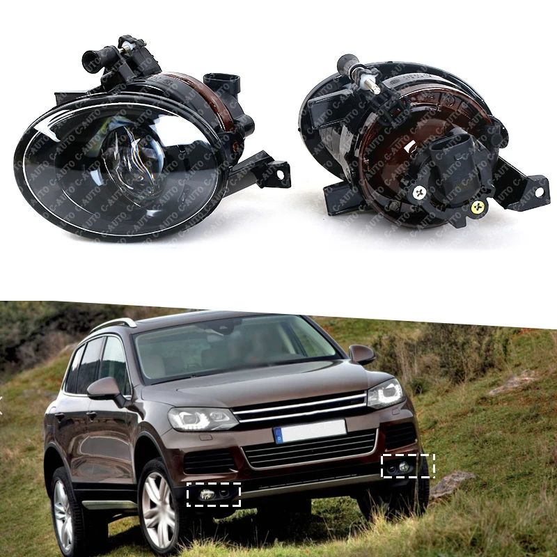 Car Front Bumper Halogen Fog Light Fog Lamp Assembly With Convex Lens For VW Touareg 2011 2012 2013 2014  7P60941699 car-styling