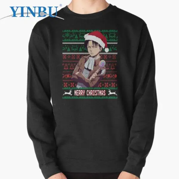 

Levi - Attack on Titan - christmas -Shingeki no Kyojin Christmas Pullover Sweatshirt New streetwear Men's Fashion clothes
