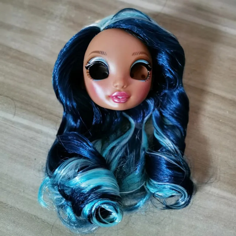 Голова куклы с радугой/оранжевые волосы без глаз 1/6 Bjd Аксессуары одеваются