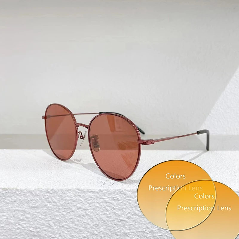 

Женские солнцезащитные очки для близорукости в круглой металлической оправе, серебристо-серые и коричневые линзы, 311