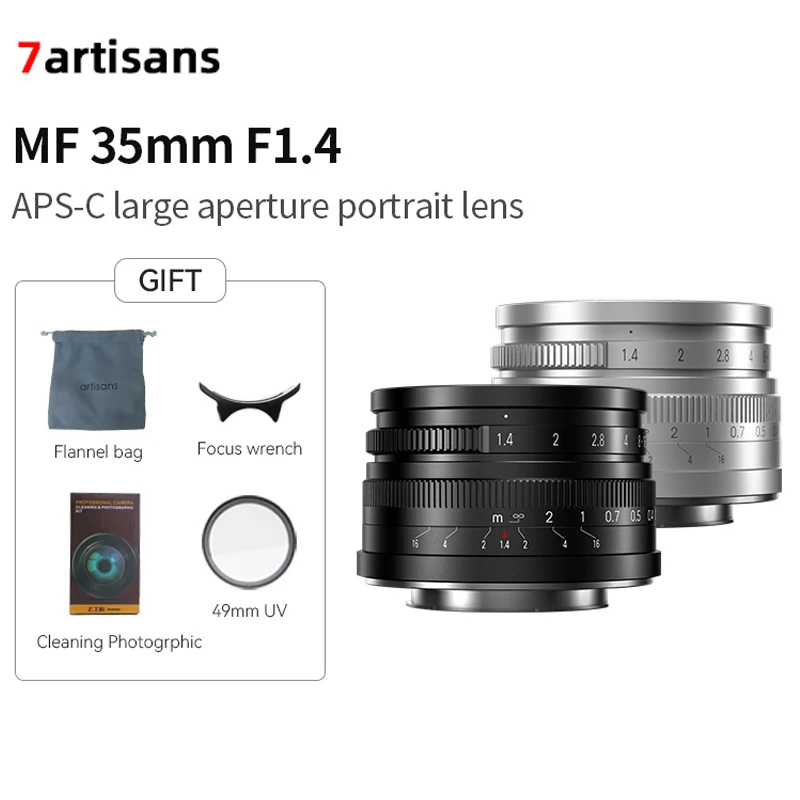 

7artisans 35mm F1.4 Mark II APS-C Prime Lens for Sony E A6600 6500 Fuji XF Canon EOS-M M50 Micro 4/3 Nikon Z Mount