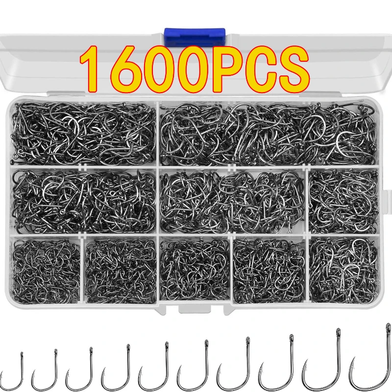 50-1600 шт./коробка рыболовные крючки из углеродистой стали