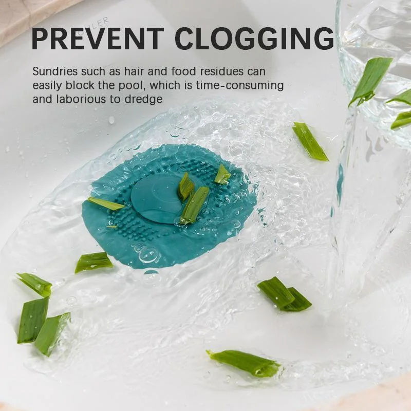 

Silicone Bath Stopper Hair Filter Hair Stoppers Kitchen Sink Anti-blocking Strainer Washbasin Drain Hair Catchers