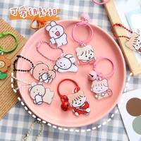 ins cartoon acrylic keychains accessories cute girl bear color bead chain key chain bag pendant key chain ring jewelry ys263
