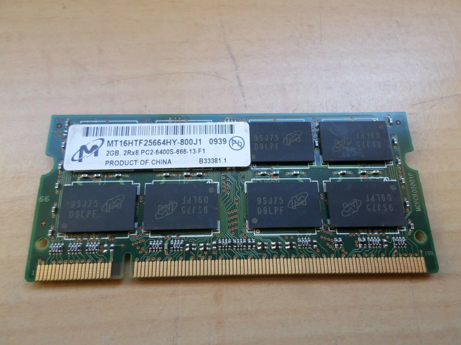 

RAM apply to CRUCIAL MT16HTF25664HY-800E1/J1 2G 2RX8 PC2-6400S 800 Notebook RAM