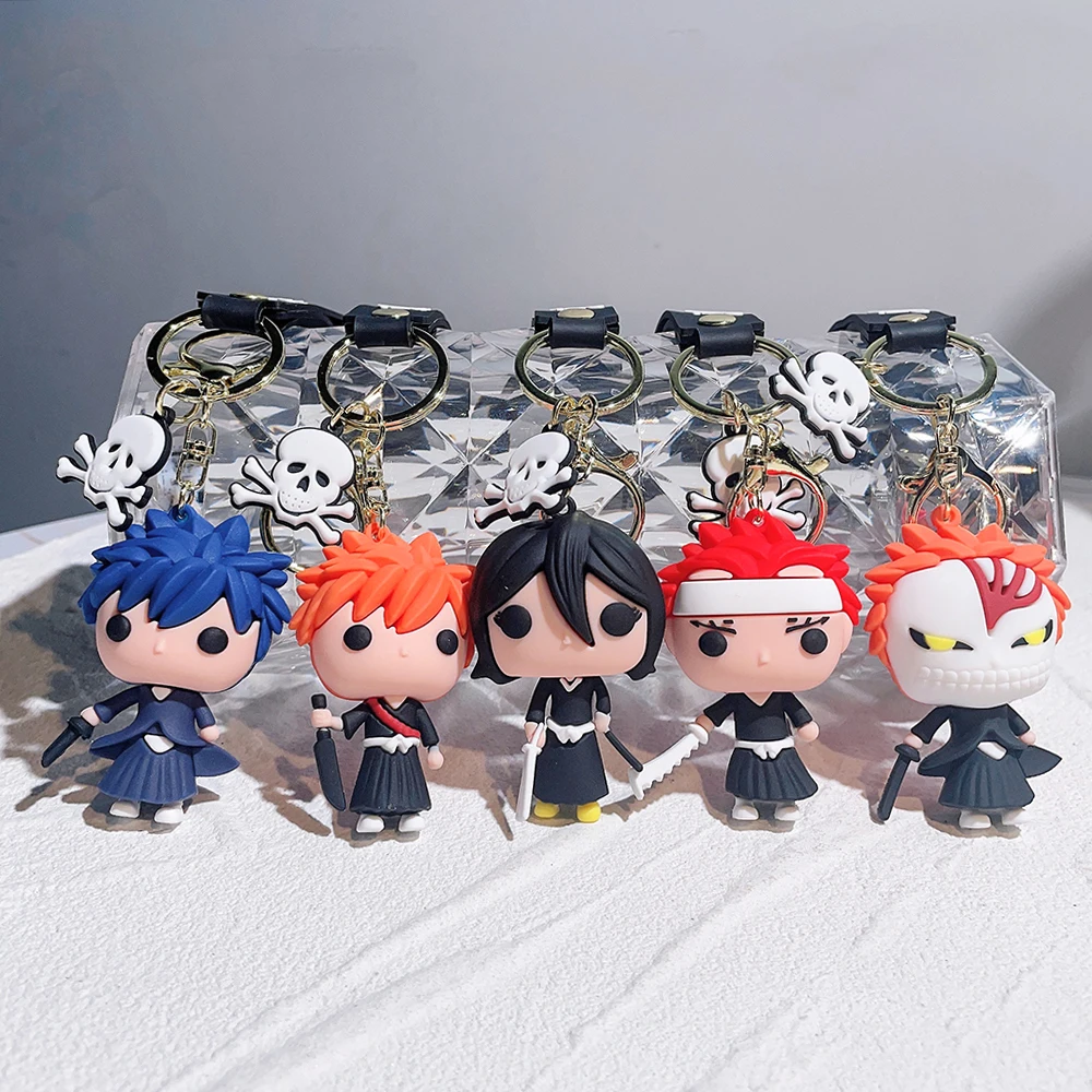 

Новинка, 3D подвеска из ПВХ в виде фигурки героев аниме, дневного мультфильма Kurosaki Ichigo, брелок для ключей в виде пары сумок, автомобиля, брелок...