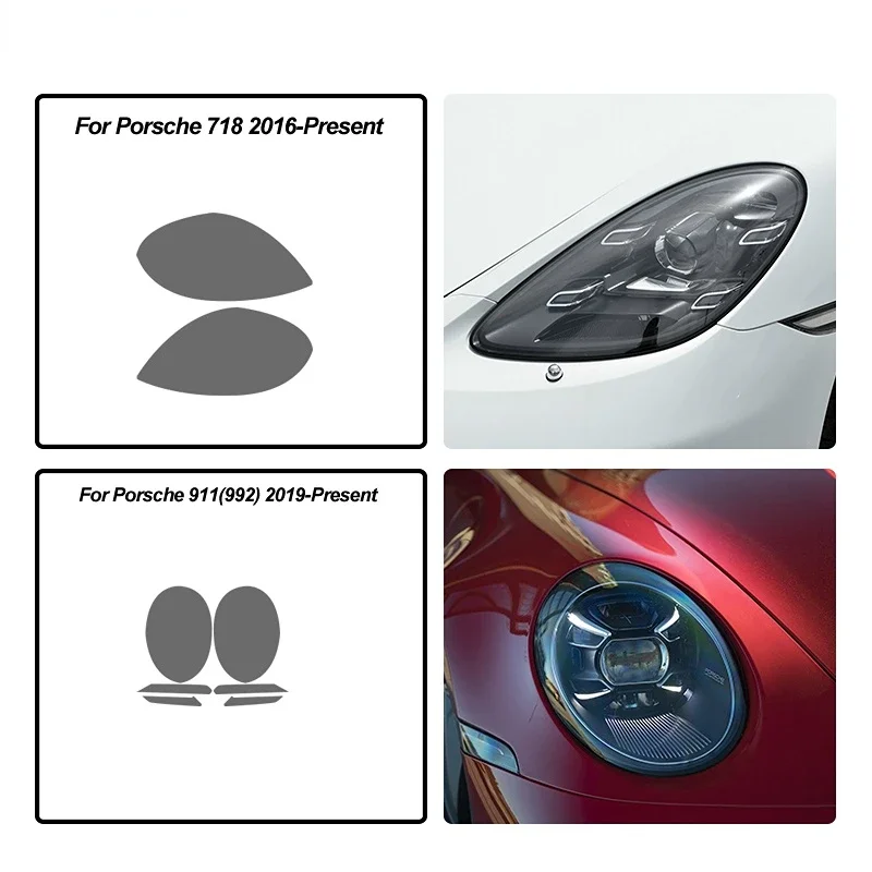 2 шт. наклейки на автомобильные фары для Porsche 911 718 Cayenne Panamera Macan Taycan