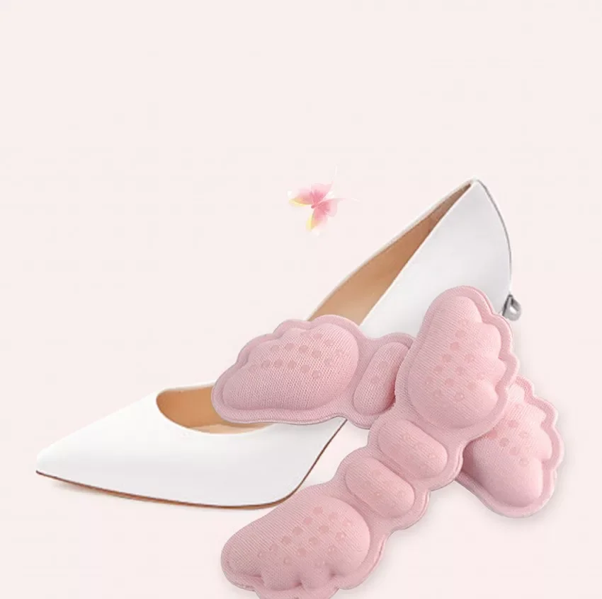 1Pair High Heel Insoles Butterfly Adjust Size Heel Liner Grips Protector Sticker Heel Pad Foot Care Anti Keep Abreast Heel Pads