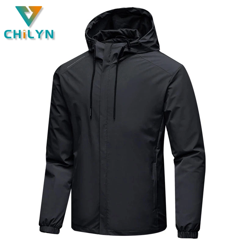 

CHILYN Men's Waterproof Hiking Jacket Women Windproof Windbreaker Trekking Hunting Camping Fishing Climbing Hooded Coat Outdoor