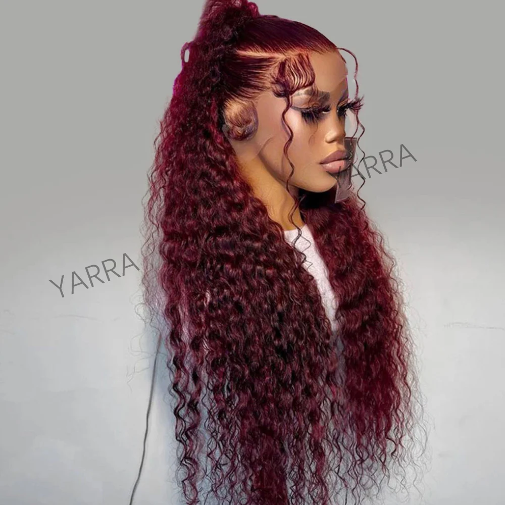 99J Темно-красный Ready Go Wig Бордовый Кудрявый Парик Человеческих Волос 13X4 13X6 Парики
