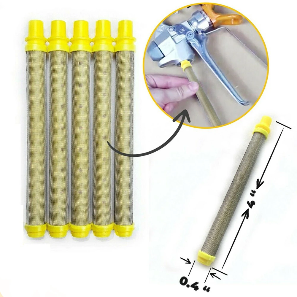 

5Pcs 60/100 Mesh Airless Spray Gun Filter Stainless Steel Paint Fine Filter Push On Type Replace Sprayers Air Tool Accessories