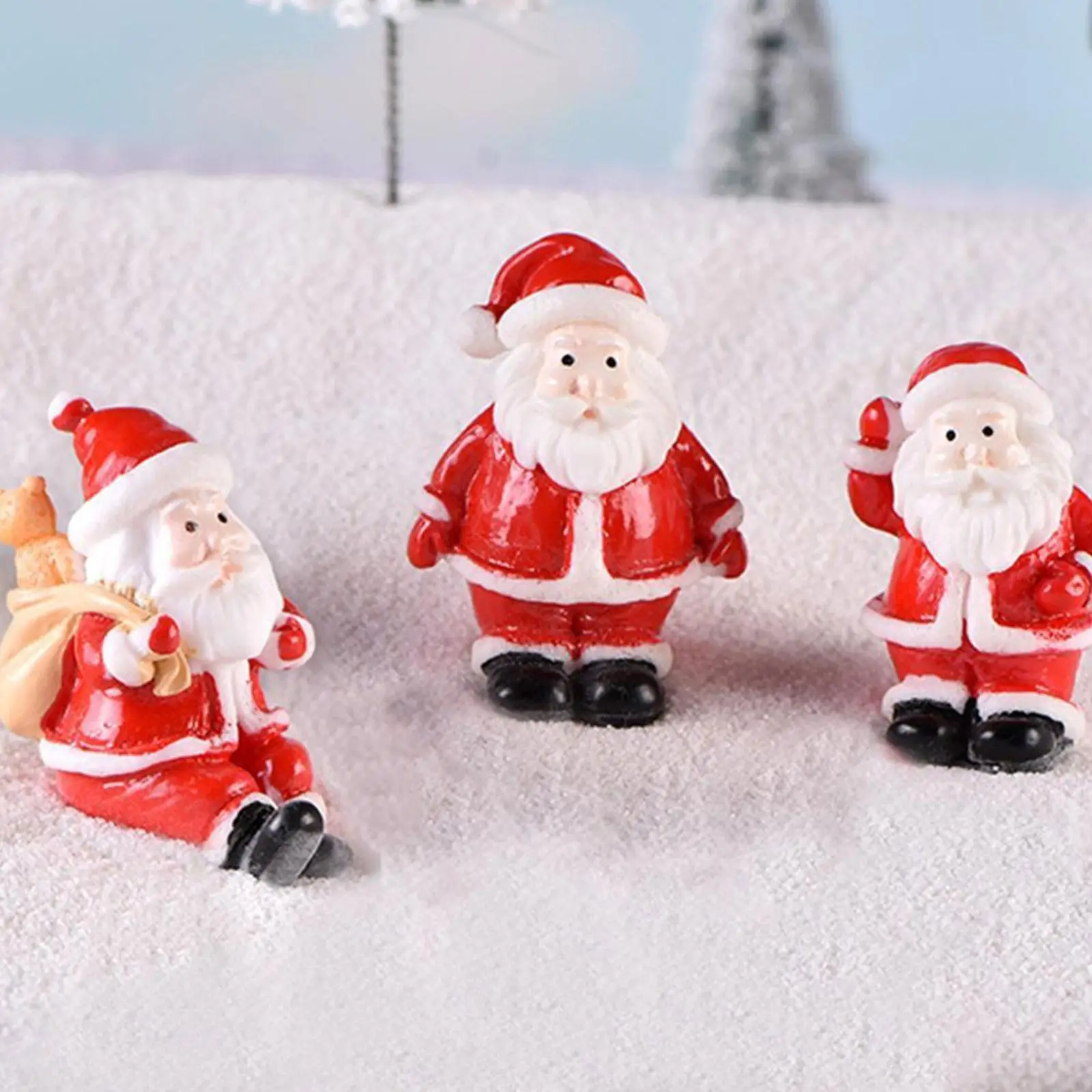 

Dollhouse Miniature Christmas Tree Snowman Gift Box Decor Ornament Sleigh Micro Landscape Scene New Year Decor For Home