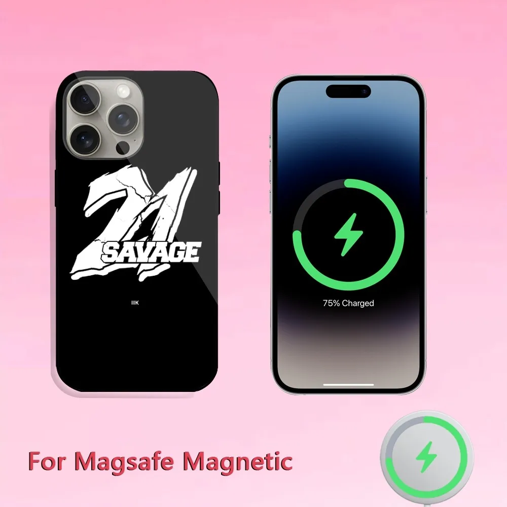 Чехол для телефона Rapper 21 S-Savage American Dream iPhone 11 12 13 14 15 Plus Pro Max Magsafe Магнитный чехол