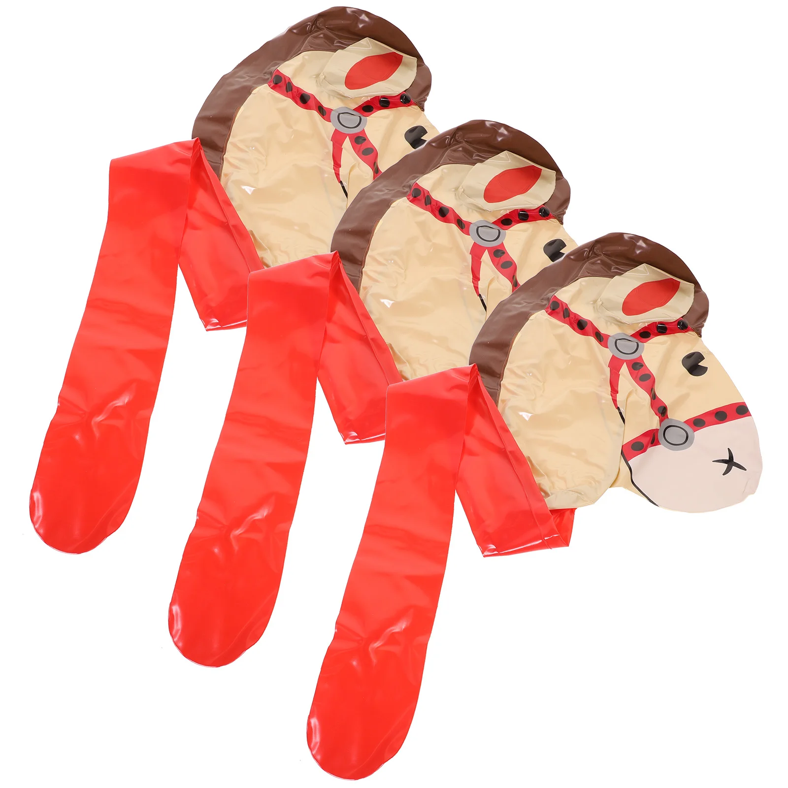

3 Pcs Childrens Toy Inflatable Boom Sticks Cowboys Ornament Horse Head Balloon Decor Theme Party Supplies Animal