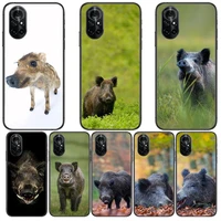 wild boar pig brown clear phone case for huawei honor 20 10 9 8a 7 5t x pro lite 5g black etui coque hoesjes comic fash design