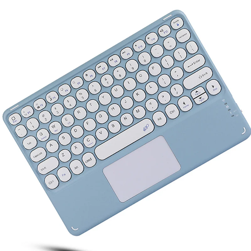 

Портативная Bluetooth-клавиатура для телефона, планшета, ноутбука, круглые клавиатуры, сенсорная панель, Samsung Xiaomi iPad, перезаряжаемая