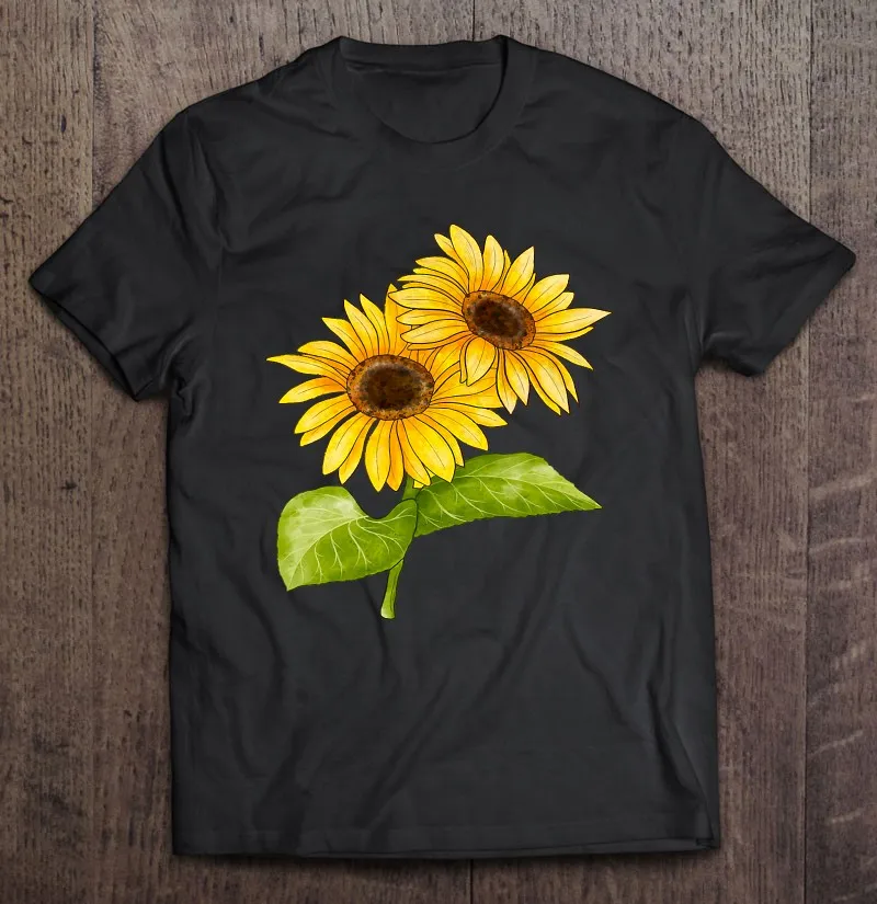 

Футболка с подсолнухами для мальчиков и девочек, тенниска с акварелью и подсолнухами, майка с рисунком аниме, одежда для мужчин