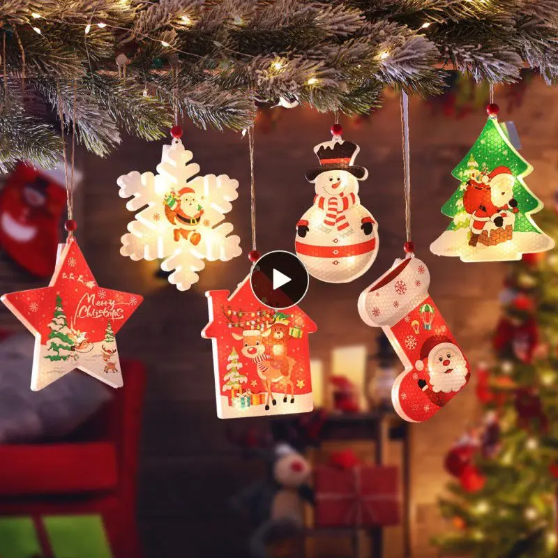 

Snowflake Lantern Glow Led Doll Lamp Wall Mounted Lovable String Lights Christmas Decorations Decorative Light Transparent /set