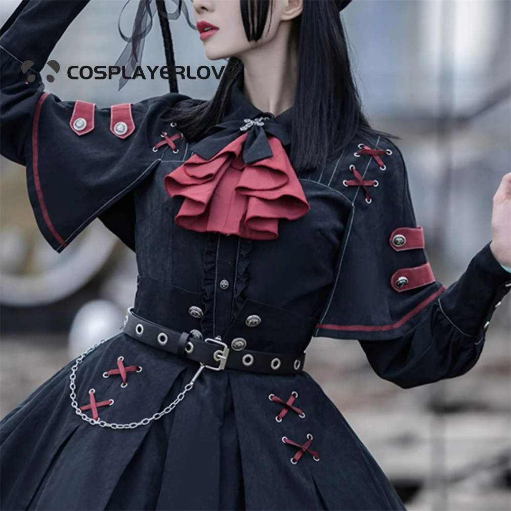 

Стиль "Лолита", однотонный цвет, искусственная кожа, одежда для Хэллоуина