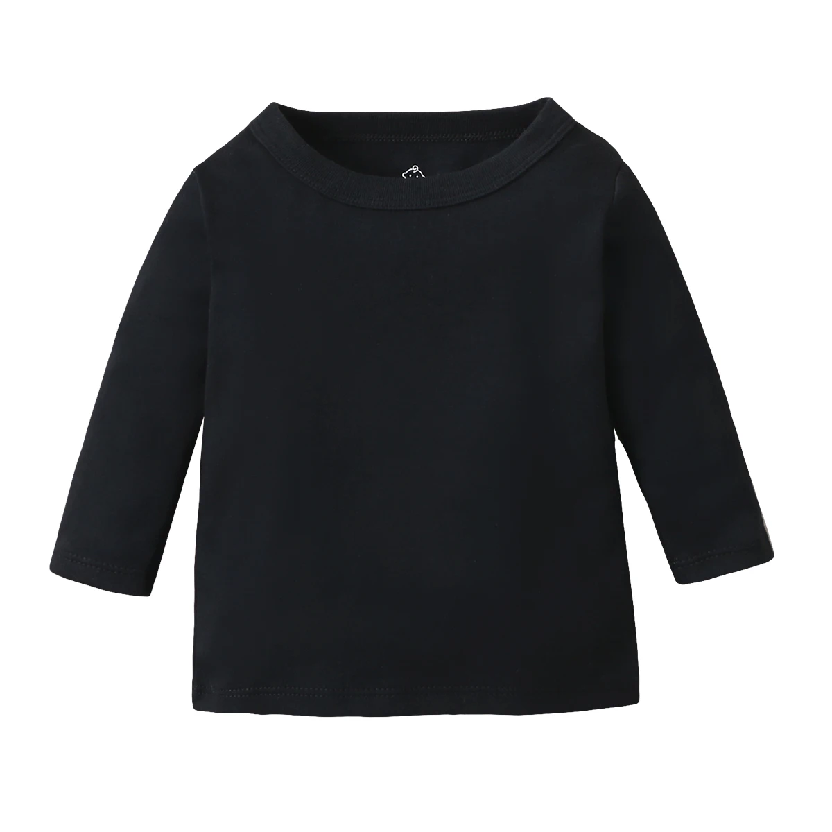 

Блузка однотонная хлопковая с длинным рукавом и круглым вырезом, на возраст 6 -24 месяца