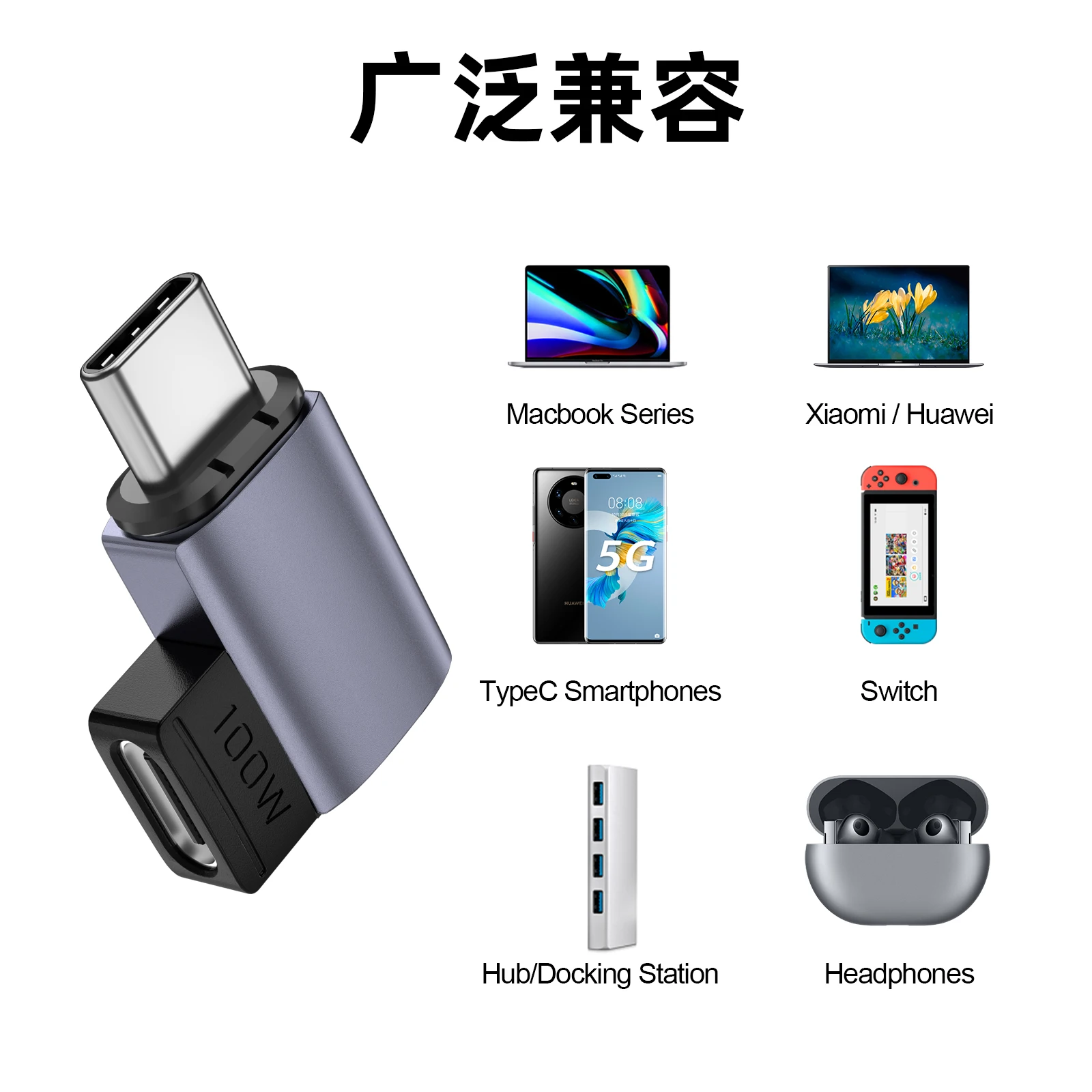 

PD100W C-type TO Type C Cable Plug Magnetic Adapter Charger Connector Mobile Phone Computer Quick Charge Converter