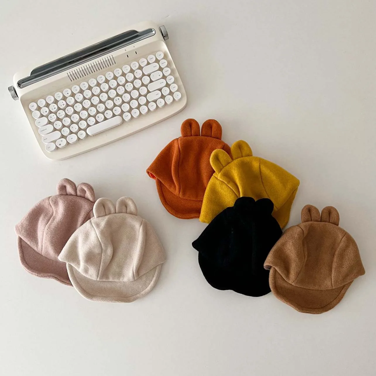 

Autumn Winte Kids Bunny Hat Korea Children's Beanie Caps Ear Protection Hat Solid Color Baby Warm Soft Brim Duck Tongue Hat