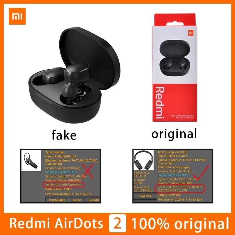 

Xiaomi Redmi Airdots 2 Earbuds True Wireless Earphone Bluetooth 5.0 Noise Reductio Headset With Mic Original Airdots s Free Ship
