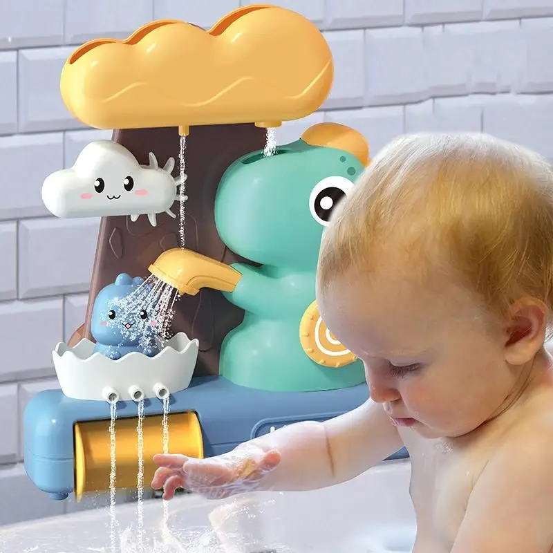 

ZK30 Baby Bathroom Water Toys Cartoon Animals Dinosaurs Pipe Assembly Bath Shower Head Children Bathe Play Water Game Toys Gifts