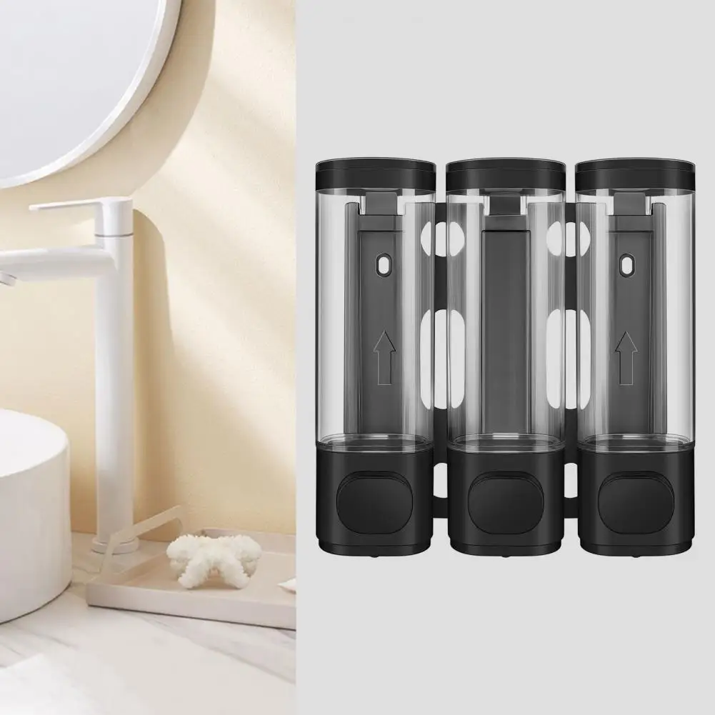 

Liquid Soap Dispenser 3-in-1 Wall Mounted Shower Pump Dispenser for Bathroom Kitchen Organize Body Wash Shampoo Lotion Supplies