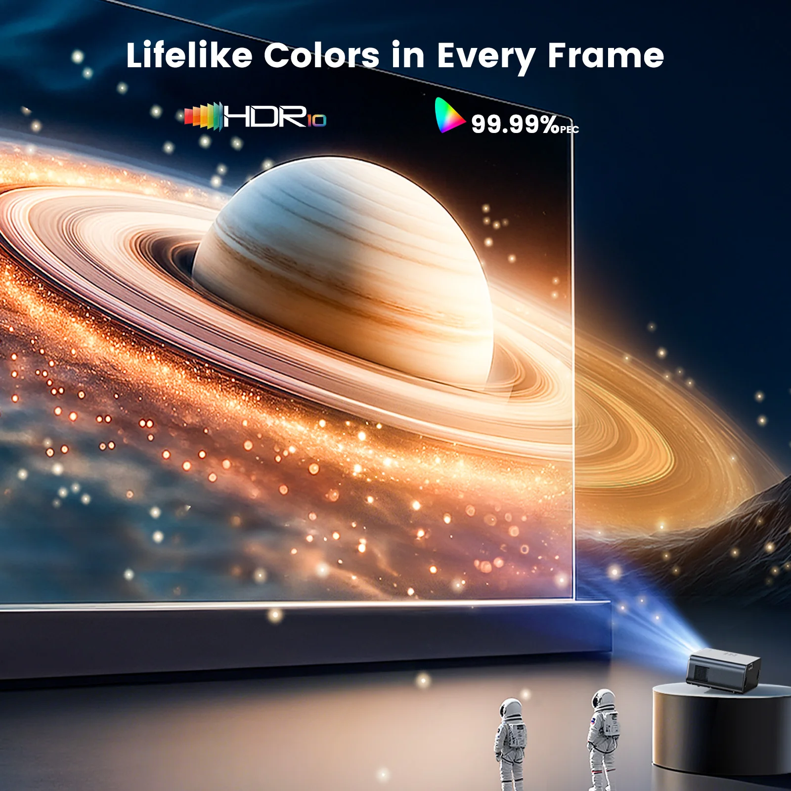 Фото Проектор Wimius G1 45000lumens 4K Smart с системой Google TV, автофокусом, Wi-Fi, высоким качеством Full HD 1080P для домашнего кинотеатра и просмотра фильмов №4