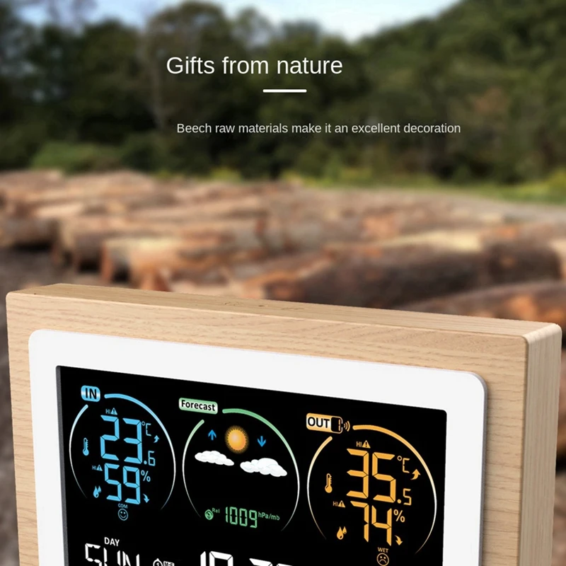 Умная метеостанция с барометром и часами измеритель температуры влажности для