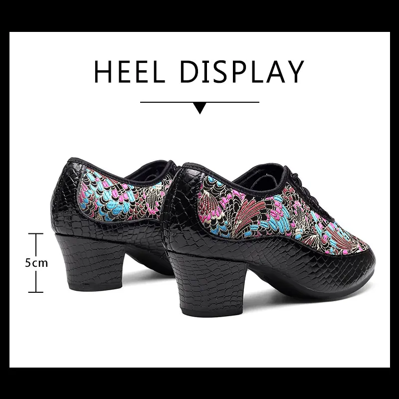 SWDZM New Women Dance Sneakers Ladies Latin Dance Shoes Woman's Ballroom Shoes Tango Embroidered Soft Bottom Dancing Rubber Sole