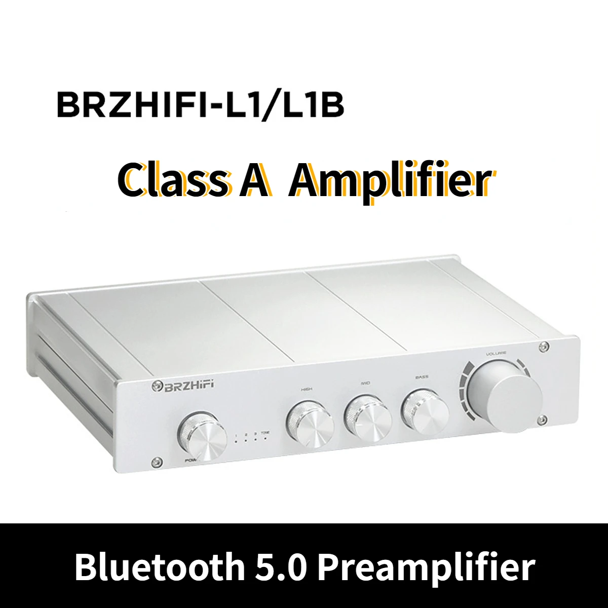 

BRZHIFI L1/L1B Hifi Sound Amplifier Bluetooth 5.0 Class A Amplifier 3 Channels Preamplifier for Home/Subwoofers/Active Speakers