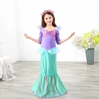 mermaid ariel princess girl dress cosplay costumes for kids baby girl mermaid dress children birthday party clothing tutu dress