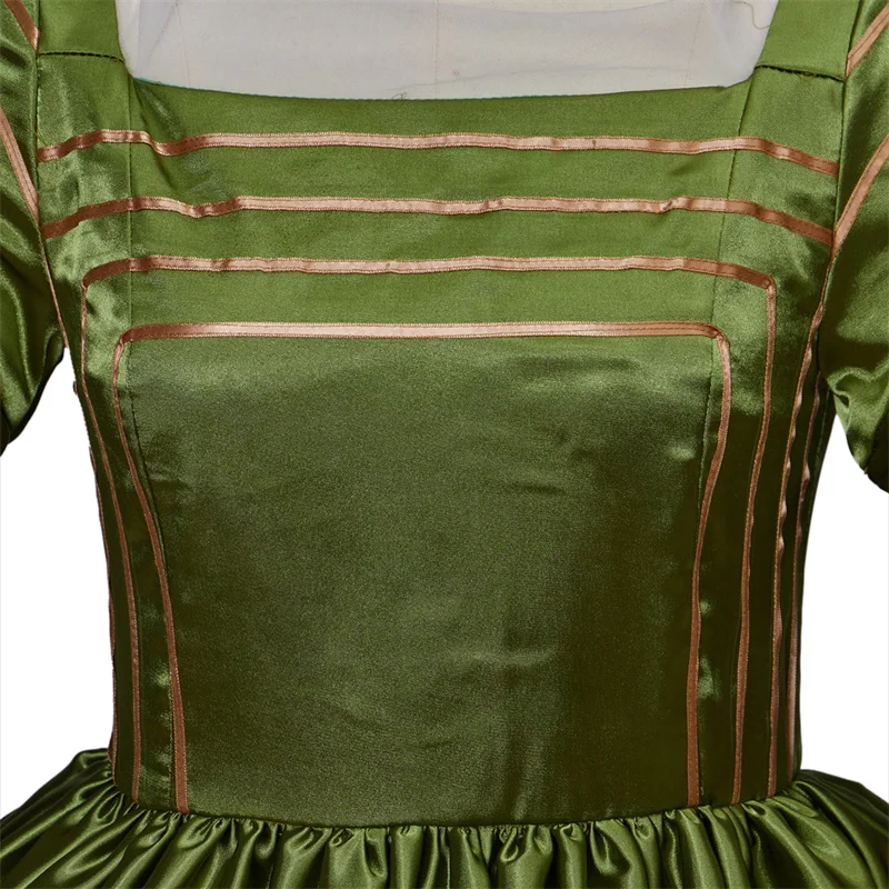 Женский костюм для косплея Tudor Queen Anne Boleyn зеленое платье в стиле королевы Виктории
