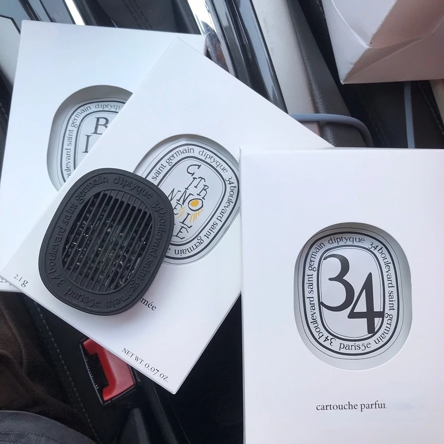 

High Quality Car Fragrance Diffuser With Baies 34 Figuier Roses Fleur D'oranger Insert Car Perfume Pendant Scent Natural Taste