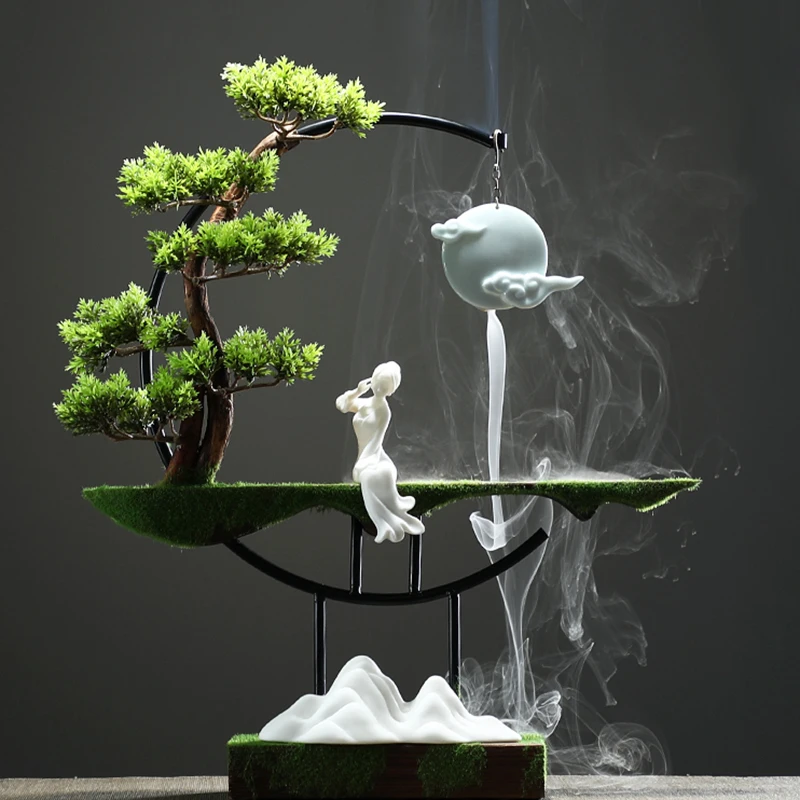 

Античный эстетический держатель для ладана, деревянный освежитель для автомобиля Будды, держатель для курительных благовоний, фонтан для в...