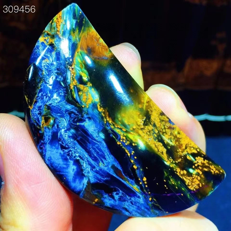 

Подвеска в виде Луны из пьестерсита синего и желтого цвета, 55,8x28x9,6 мм